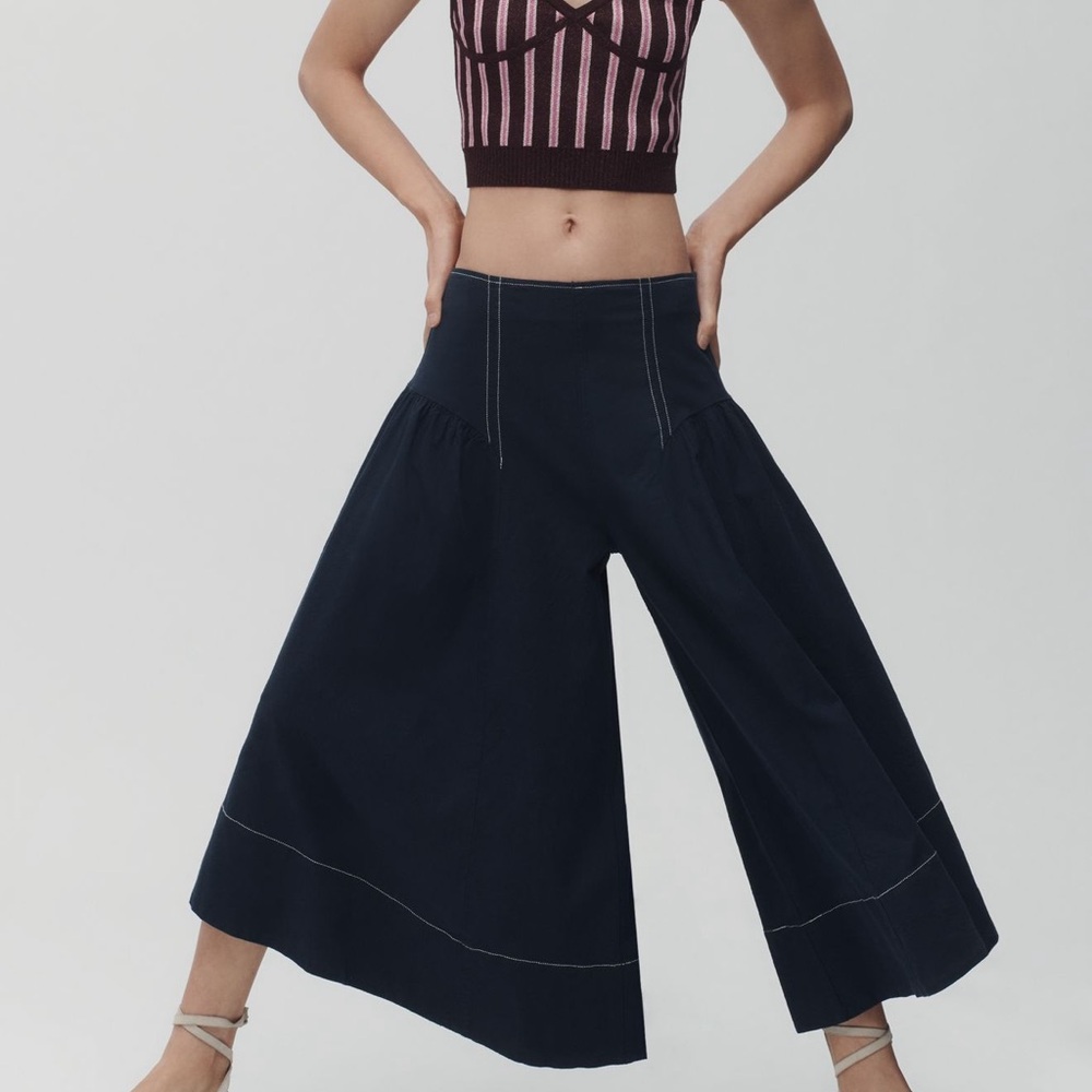 *By Anthropologie Linen Extended Waist Pants - Picture 4 of 5